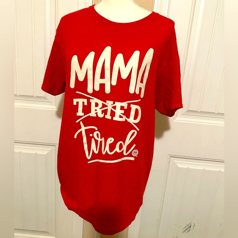Red Graphic T-Shirt with White Print